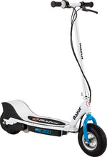Load image into Gallery viewer, Razor E300 Electric Scooter - 9" Air-filled Tires, Up to 15 mph and 10 Miles Range, White/Blue