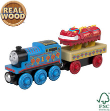 Load image into Gallery viewer, Thomas &amp; Friends Wood Thomas &amp; The Chinese Dragon Wooden Train Engine, Cargo Car, and Dragon Figure