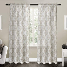 Load image into Gallery viewer, Exclusive Home Curtains Medallion Belgian Linen Window Curtain Panel Pair with Rod Pocket