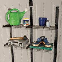 Load image into Gallery viewer, Suncast Shelf System-Storage, Shelving Shed, Garage, holds 50lbs, Indo, Black
