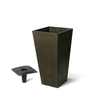 Load image into Gallery viewer, Algreen Valencia Square Planter with Self-Watering Tray, 11&quot; by 19.3H, Brown Marble, 19&quot; Height by 11&quot;, Black Marble