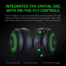 Load image into Gallery viewer, Razer Kraken Gaming THX Surround Sound 7.1 Retractable Noise Cancelling Mic Headphones