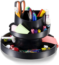 Load image into Gallery viewer, Officemate Deluxe Rotary Organizer, 16 Compartments, Recycled, Black (26255)