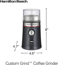 Load image into Gallery viewer, Hamilton Beach 10oz Electric Coffee Grinder with Multiple Grind Settings for up to 14 Cups, Stainless Steel Blades, Black