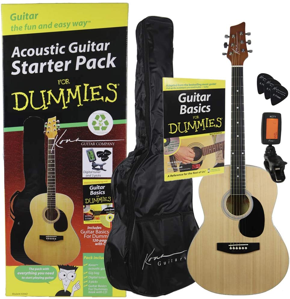 Guitar For Dummies Acoustic Guitar Starter Pack (Guitar, Book, Audio CD, Gig Bag)