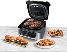 Load image into Gallery viewer, Ninja Foodi 5-in-1 Indoor Grill with Air Fry, Roast, Bake &amp; Dehydrate (AG302), Black and Silver