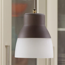 Load image into Gallery viewer, It&#39;s Exciting Lighting IEL-5778 Glass Pendant Nickel IR LED Light With Brushed Nickel And Frosted Glass Shade, Battery Operated With 24 Included LEDs