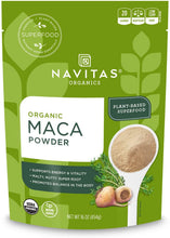 Load image into Gallery viewer, Navitas Organics Maca Powder, 16 oz. Bag, 90 Servings — Organic, Non-GMO, Low Temp-Dried, Gluten-Free
