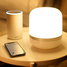 Load image into Gallery viewer, WiZ WiFi connected smart LED Hero table lamp. White color. Dimmable, 64,000 shades of white, 16 million colors. Compatible with Alexa and Google Home.