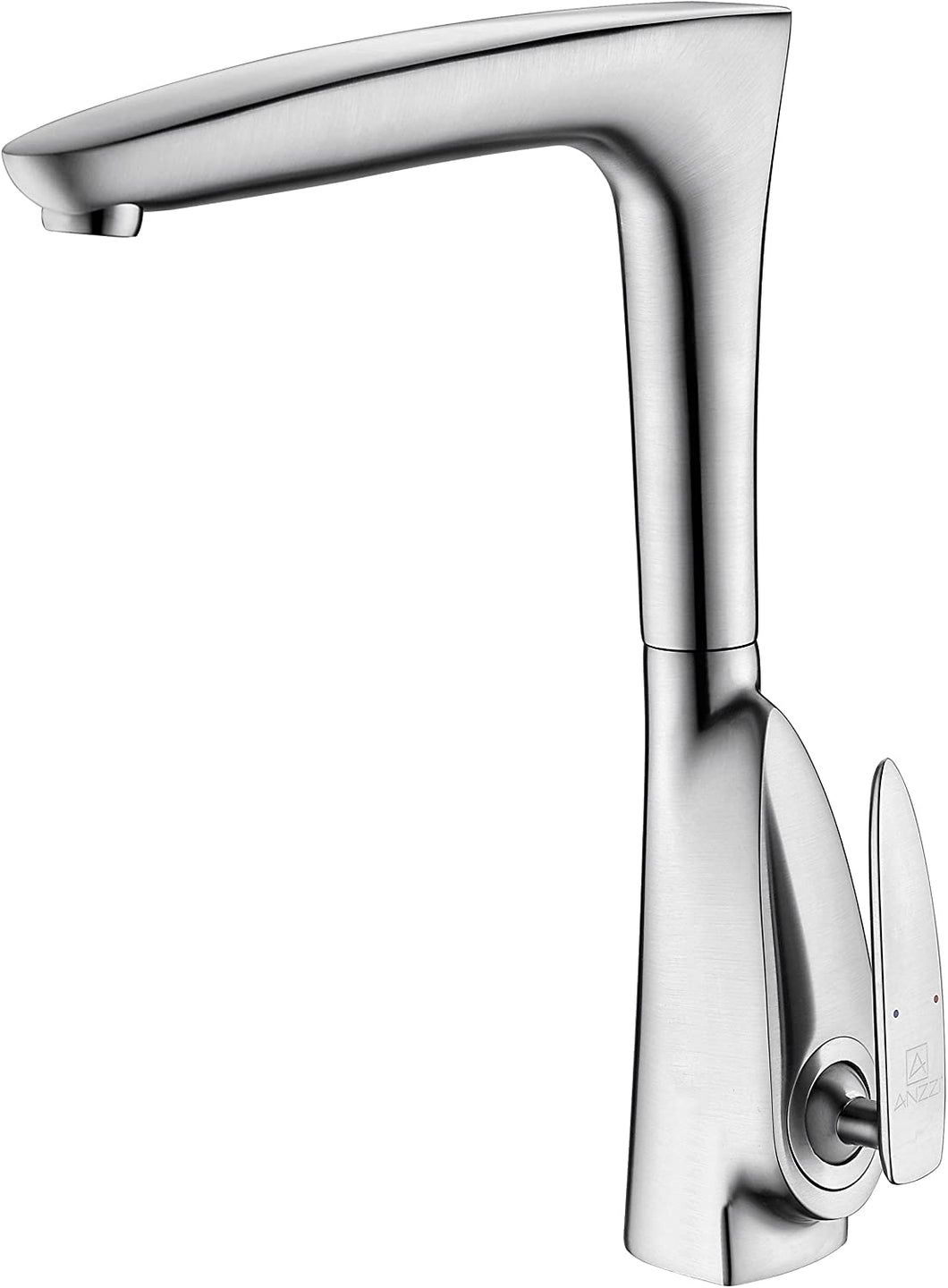 ANZZI Timbre Single Handle Solid Brass Kitchen Faucet in Brushed Nickel | cUPC Certified Commercial Stainless Steel Sink Deck Mounted Spout Faucets | KF-AZ034BN