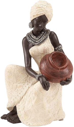 Deco 79 Benzara 44694 Table Top Polystone African Figure Sculpture