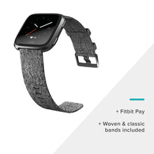 Load image into Gallery viewer, Fitbit Versa Special Edition Smart Watch, Charcoal Woven, One Size (S &amp; L Bands Included)
