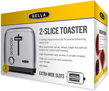 Load image into Gallery viewer, BELLA Classics 2-slice Stainless Steel Toaster