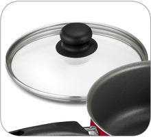 Load image into Gallery viewer, 9-Piece Red Simple Cooking Nonstick Stay-Cool Handles Riveted Heat- And Shatter-Resistant Tempered Glass Lids Dishwasher-Safe Cookware Set