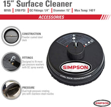 Load image into Gallery viewer, Simpson Cleaning 80165, Rated Up to 3700 PSI Universal 15" Steel Surface Scrubber for Cold Water Pressure Washers, Plain