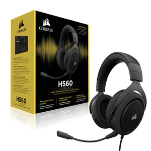 Corsair HS60 – 7.1 Virtual Surround Sound PC Gaming Headset w/USB DAC - Discord Certified Headphones – Compatible with Xbox One, PS4, and Nintendo Switch – Carbon