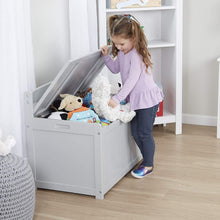 Load image into Gallery viewer, Melissa &amp; Doug Wooden Toy Chest, Sturdy Wooden Chest (4.5 Cubic Feet of Storage, Easy to Assemble, Gray, Great Gift for Girls and Boys - Best for 3, 4, 5 Year Olds and Up)