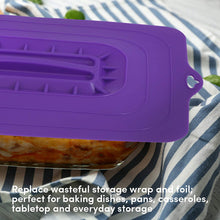 Load image into Gallery viewer, Elite Cuisine Rectangular Silicone Suction Lids and Food Covers Fits various sizes of casseroles, baking pans, dishes or containers