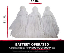 Load image into Gallery viewer, Haunted Hill Farm Lawn Ghosts, Outdoor, Light-Up White, Hanging Option, HHGHST-1STL Halloween Decoration, Multi