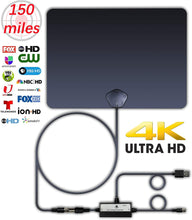 Load image into Gallery viewer, HTV 4K HDTV TV Antenna 150 Miles Range Indoor Digital TV Antennas with Signal Amplifier Booster Support 4K 1080P 16Ft Coaxial Cable UHF VHF, TV Antennas for Digital TV Indoor, Best One 2019 White