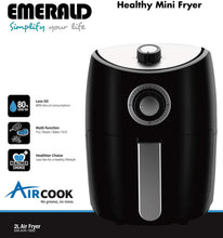 Load image into Gallery viewer, Emerald Compact 2 Liter Capacity Air Fryer and Recipe Book, 1000 Watts (1800)
