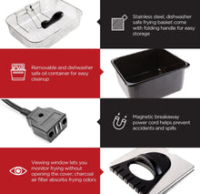 Load image into Gallery viewer, Chefman Deep Fryer with Basket Strainer Perfect for Chicken, Shrimp, French Fries and More, Removable Oil Container and Rotary Knob for Adjusting the Temperature, Stainless Steel