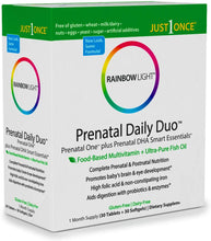 Load image into Gallery viewer, Rainbow Light Prenatal Daily Duo: Prenatal One Mulitvitamin &amp; Prenatal Dha- 30 Tablets &amp; 30 Softgels (Packaging May Vary)