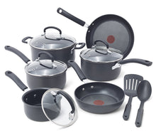 Load image into Gallery viewer, T-fal E765SC Hard Anodized Cookware Set, Nonstick Pots and Pans Set, Thermo-Spot Heat Indicator, 12 Piece, Gray
