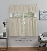 Load image into Gallery viewer, Exclusive Home Curtains Loha Light Filtering Rod Pocket Scalloped Valance, 54X16, Natural