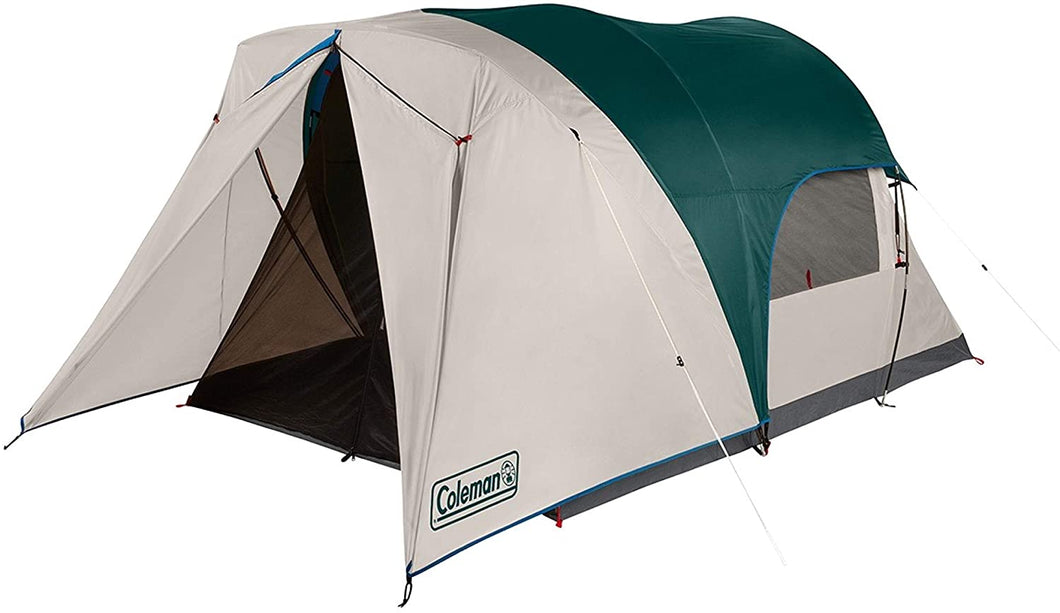 Coleman Cabin Camping Tent with Weatherproof Screen Room | 4 Person Cabin Tent with Enclosed Screened Porch, Evergreen
