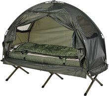Load image into Gallery viewer, Outsunny All-in One Portable Camping Cot Tent with Air Mattress, Sleeping Bag, and Pillow