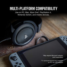 Load image into Gallery viewer, Corsair HS60 – 7.1 Virtual Surround Sound PC Gaming Headset w/USB DAC - Discord Certified Headphones – Compatible with Xbox One, PS4, and Nintendo Switch – Carbon