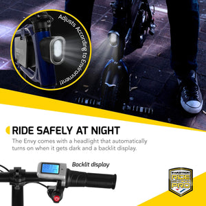Swagtron 200W SWAGCYCLE Envy Steel Frame Folding Electric Bicycle e Bike w/Automatic Headlight – Reach 10 mph; 264 lbs Max Load