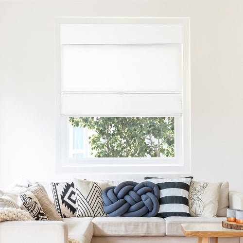 CHICOLOGY Cordless Magnetic Roman Shades Privacy Fabric Window Blind Mountain