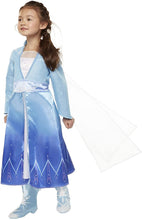 Load image into Gallery viewer, Disney Frozen 2 Elsa Adventure Girls Role-Play Dress Features Ice Crystal Winged Cape, Sleek Dress Cut with Glittery, Frosty Trim - Fits Sizes 4-6X, For Ages 3+
