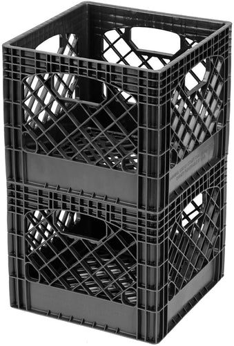 Buddeez MC01016BLK Milk Crates, 16-Quart, Black, 2-Pack