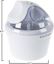 Load image into Gallery viewer, Ice Cream Maker- Also Makes Sorbet, Frozen Yogurt Dessert, 1 Quart Capacity Machine with Included Easy To Make Recipes by Classic Cuisine - White
