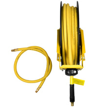 Load image into Gallery viewer, DeWalt DXCM024-0343 Double Arm Hose Reel with 3/8” x 50’ Premium Rubber Hose