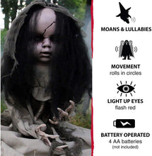 Load image into Gallery viewer, Haunted Hill Farm HHFJGIRL-1LSA 33 in. Animotronic Groundbreaker Zombie, Indoor/Outdoor Halloween Decoration, Multi