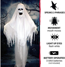 Load image into Gallery viewer, Haunted Hill Farm HHGHST-2FLS Life Size Animatronic Reaper, Indoor/Outdoor Halloween Decoration, Multi