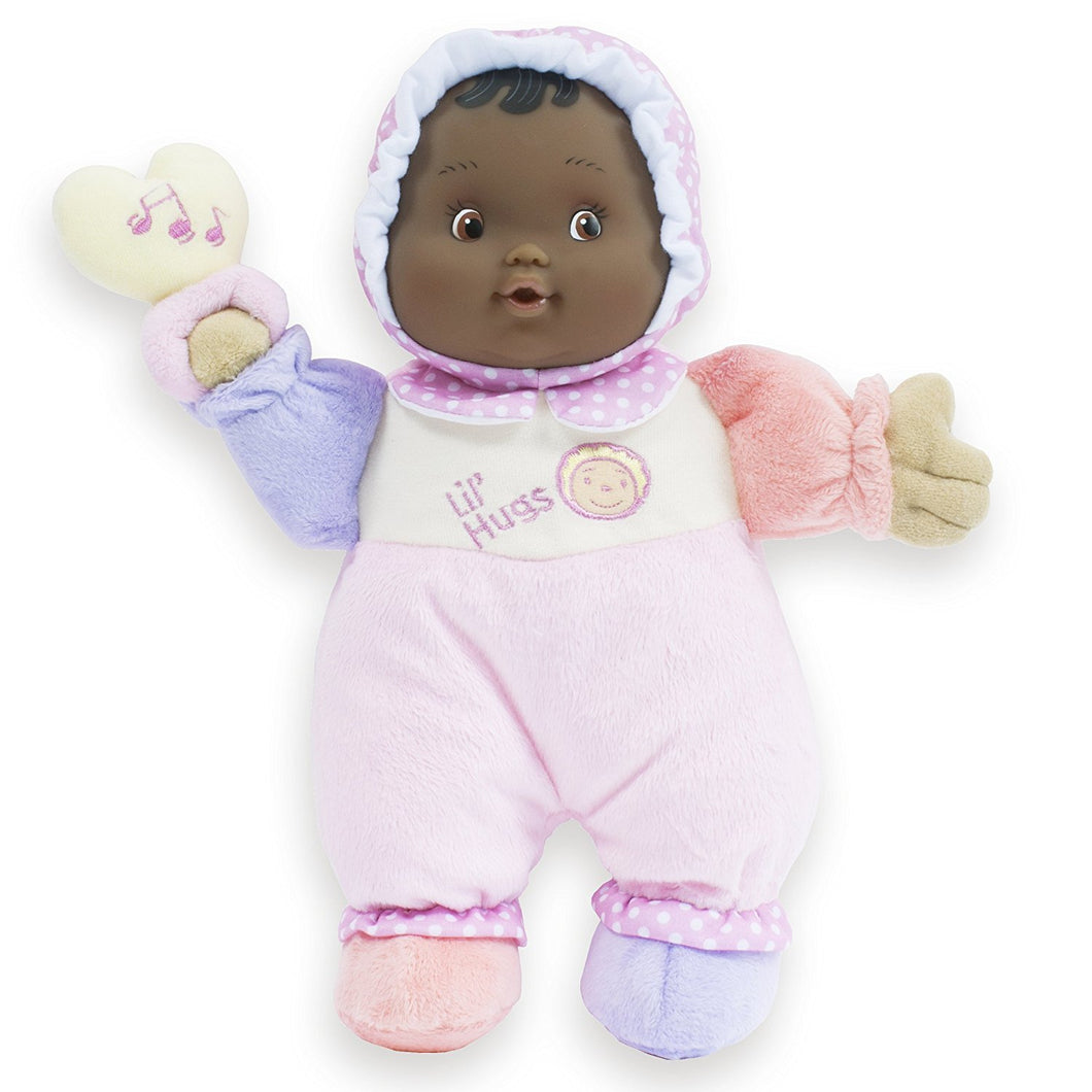 JC Toys Lil’ Hugs African American Pink Soft Body - Your First Baby Doll – Designed by Berenguer – Ages 0+