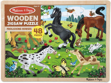 Load image into Gallery viewer, Melissa &amp; Doug 48pc Wooden Jigsaw Puzzle - Frolicking Horses
