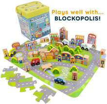 Load image into Gallery viewer, Imagination Generation Blocktown Little Wooden People Play Set, 22 Pieces Including Characters, Houses, Trees and More