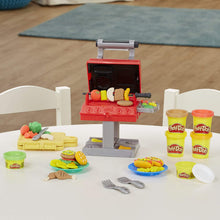 Load image into Gallery viewer, Play-Doh Kitchen Creations Grill 'n Stamp Playset for Kids 3 Years and Up with 6 Non-Toxic Modeling Compound Colors and 7 Barbecue Toy Accessories