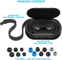 Load image into Gallery viewer, JLab Audio Epic Air Elite True Wireless Sport Earbuds | Headphones for Working Out, Sweatproof | 6-Hour Battery Life, 32-Hour Charging Case | Music Controls | Bluetooth Headphones | Black