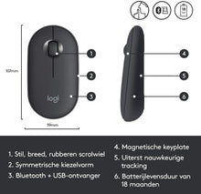 Load image into Gallery viewer, Logitech M355 Portable Wireless Mouse with Bluetooth or 2.4 GHz Receiver, Silent, Slim Computer Mouse with Quiet Click for Laptop, Notebook, PC and Mac - Graphite
