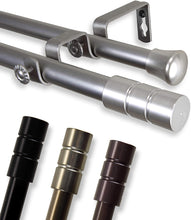 Load image into Gallery viewer, Theo Double Curtain Rod 28-48 inch - Cocoa