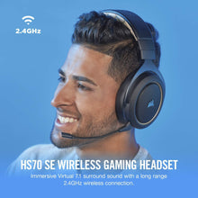 Load image into Gallery viewer, CORSAIR HS70 Wireless Gaming Headset - 7.1 Surround Sound Headphones for PC - Discord Certified - 50mm Drivers
