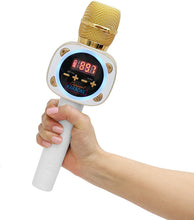 Load image into Gallery viewer, Singing Machine Official Carpool Karaoke, The Mic, Bluetooth Microphone for Cars, White (CPK545)