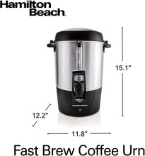 Load image into Gallery viewer, Hamilton Beach 45 Cup Fast Brew Coffee Urn and Hot Beverage Dispenser, Stainless Steel (40521)